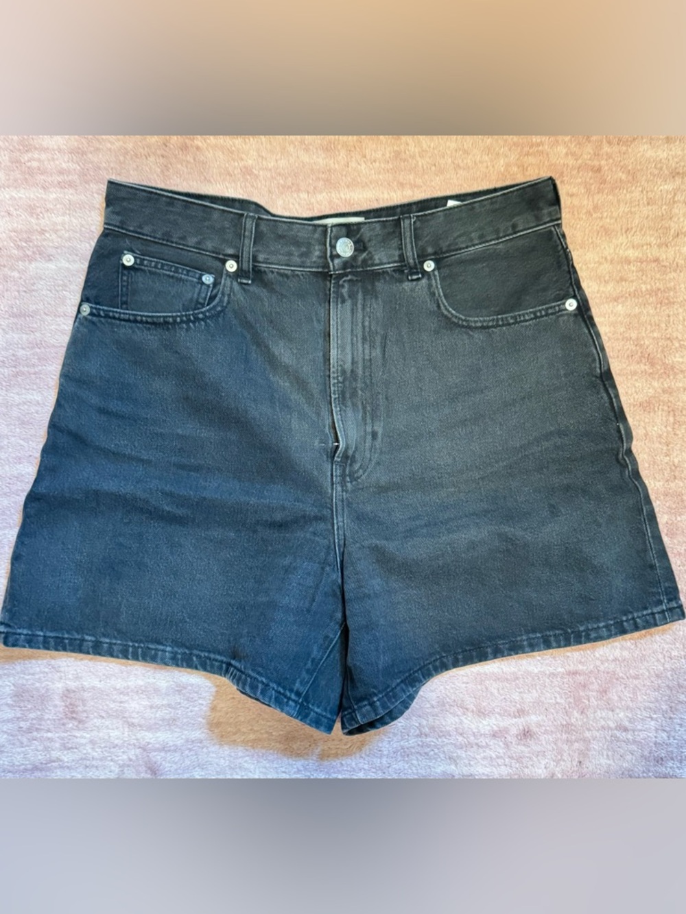 Everlane Black High-Rise Denim Shorts